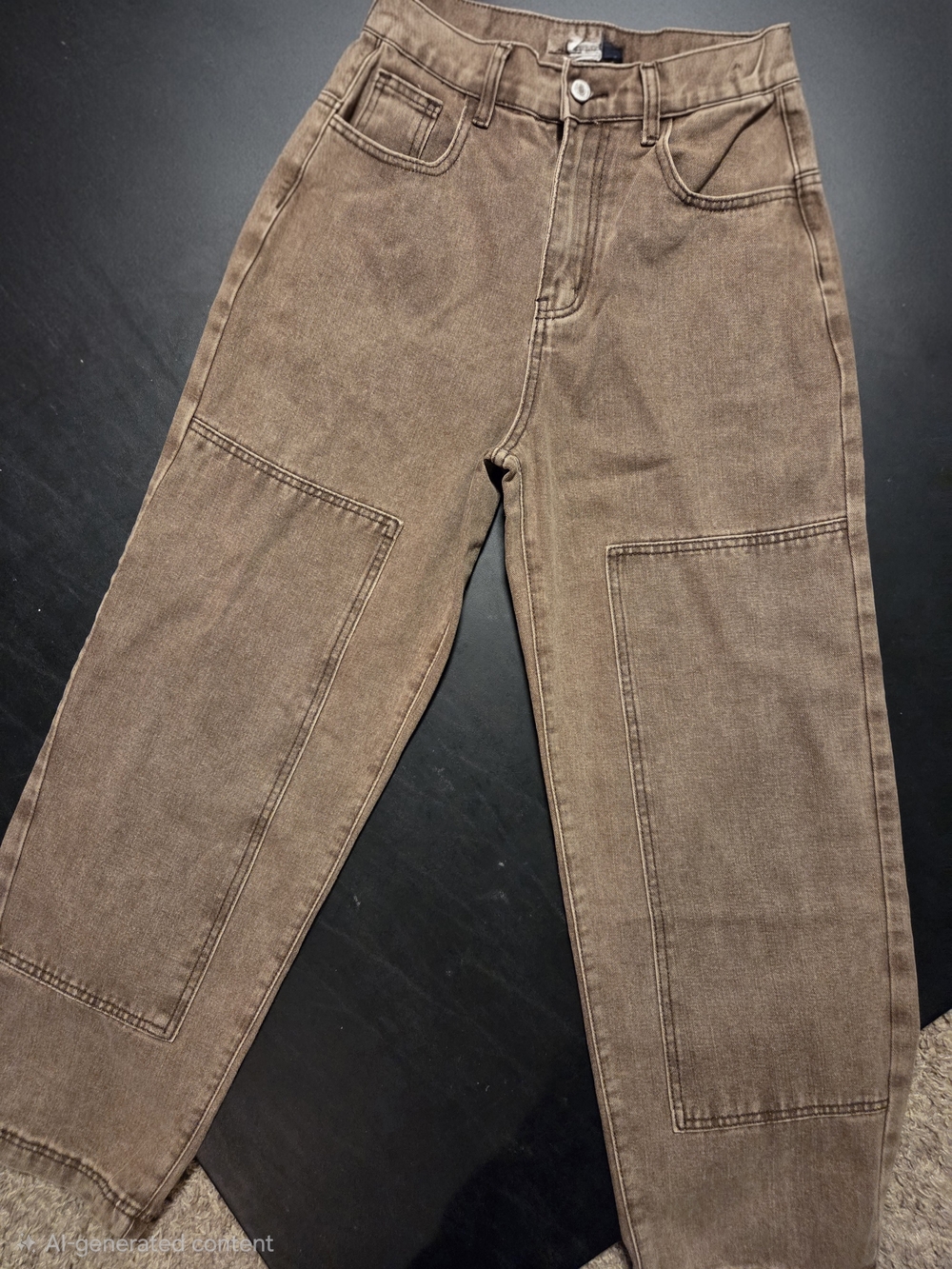 Cute Brown Denim Barrel Jeans